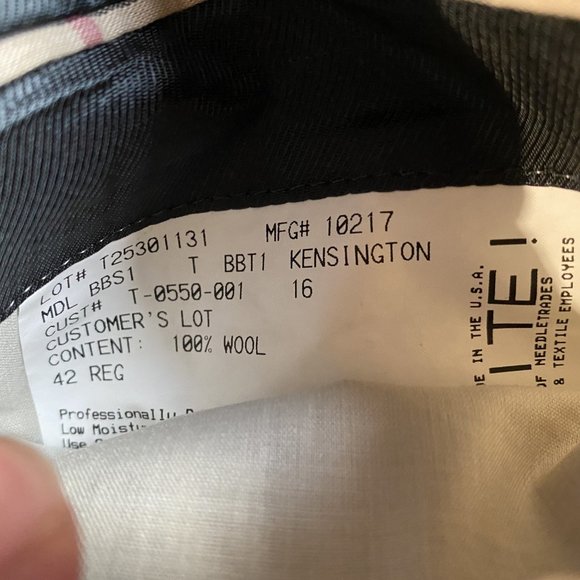 Burberry Mens suit Jacket Pinstripe 42R Wool - Picture 5 of 8